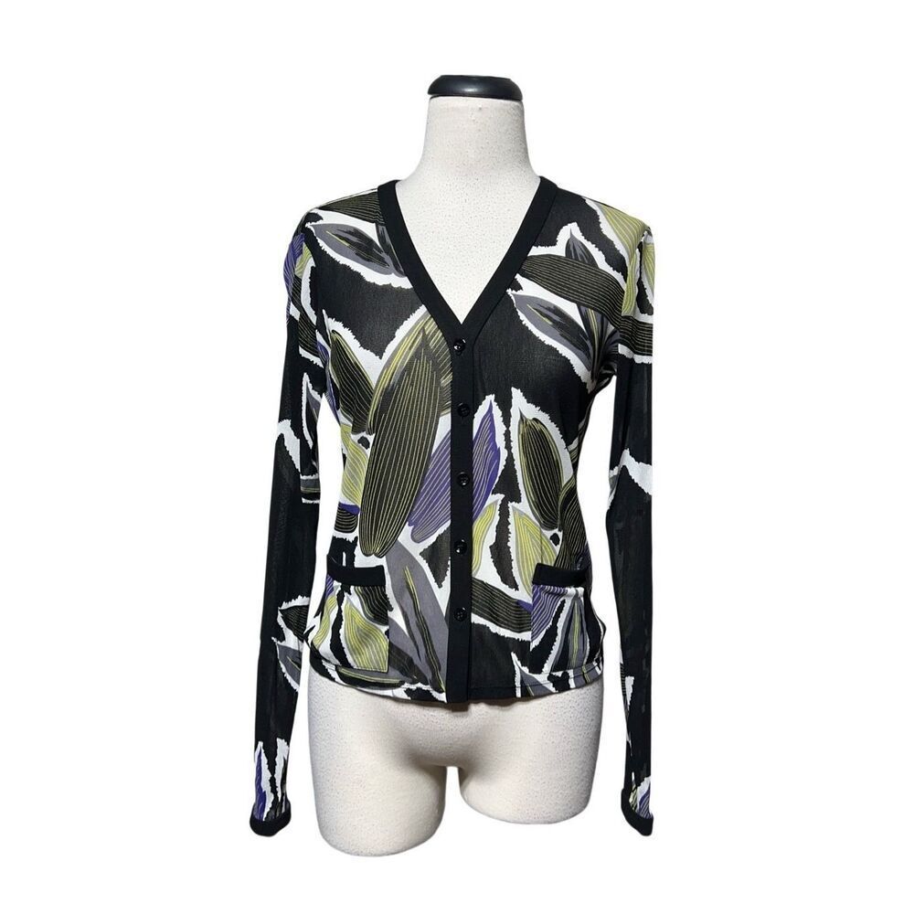 Etcetera Long Sleeve Sheer Cardigan Blouse Size Small